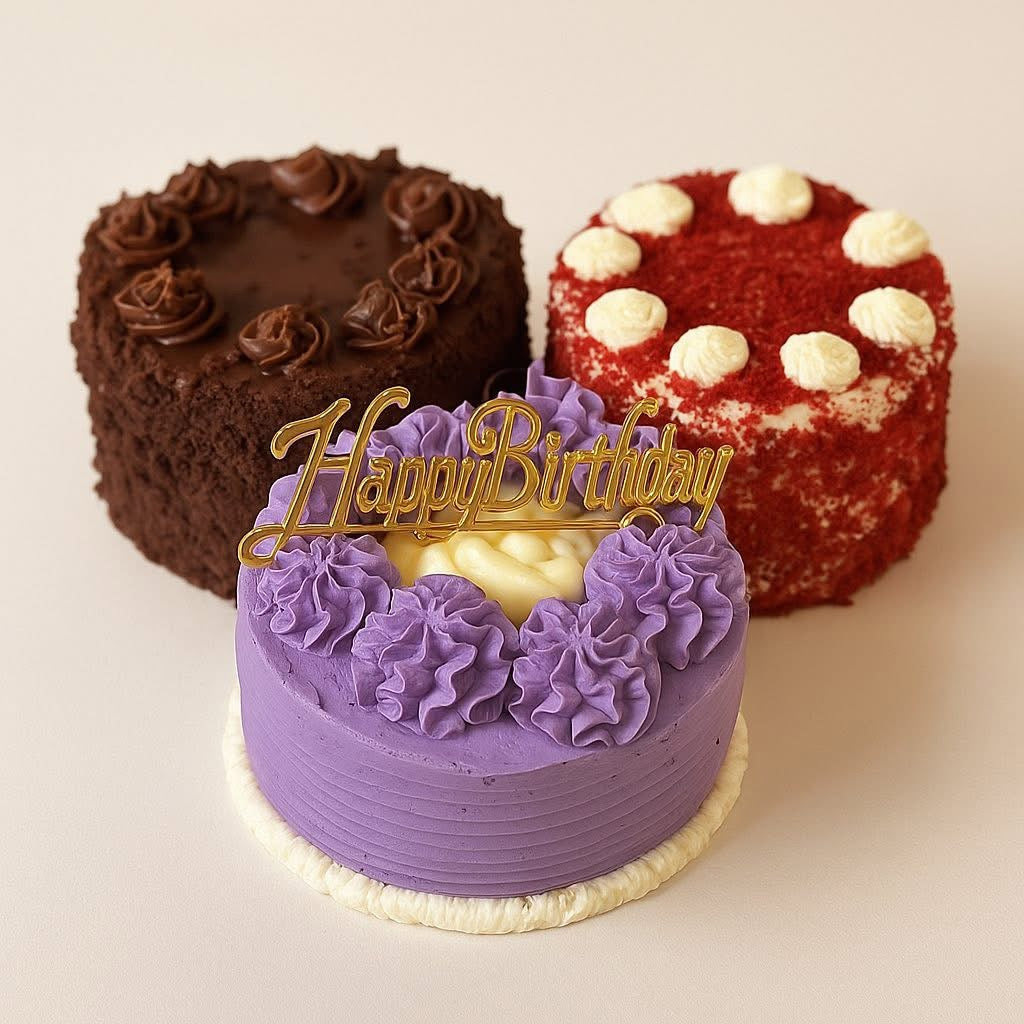 3 flavor cakes 1 (10 cm mini)for delivery and pick up Saturday Orders