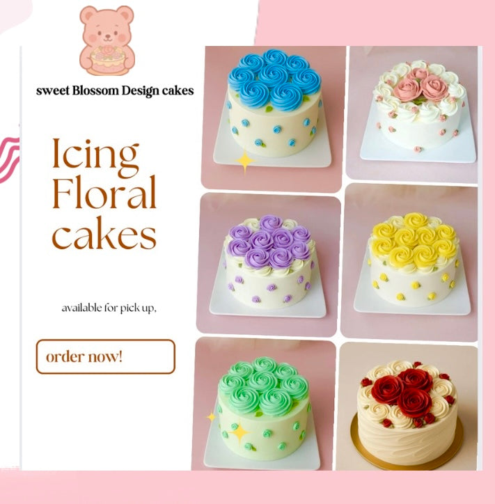 Floral Cakes 6 servings( pick up)
